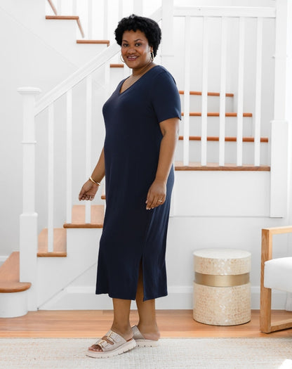 Harper Slip Dress - Navy