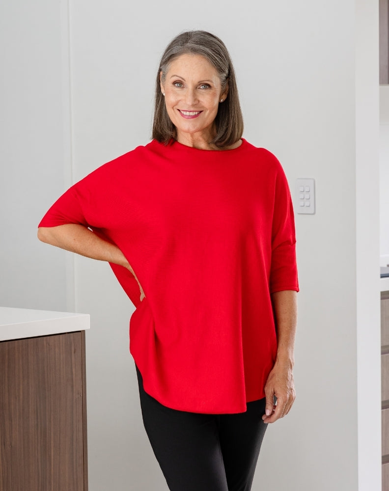 Batwing Knit - Red