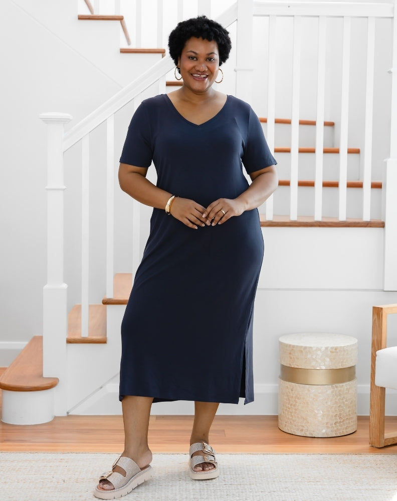 Harper Slip Dress - Navy