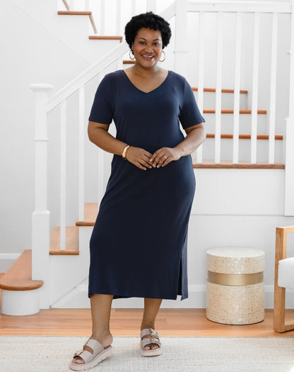 Harper Slip Dress - Navy