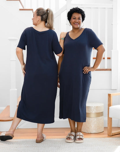 Harper Slip Dress - Navy