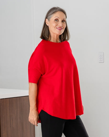 Batwing Knit - Red