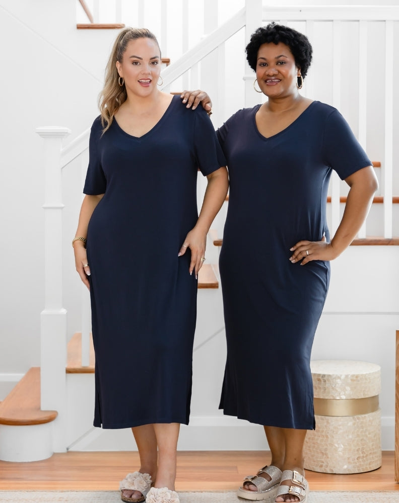 Harper Slip Dress - Navy