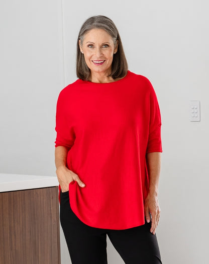 Batwing Knit - Red