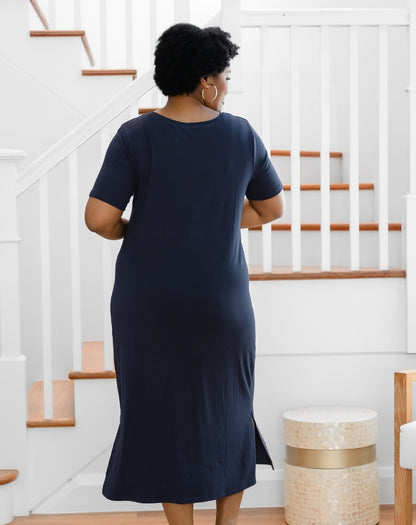Harper Slip Dress - Navy