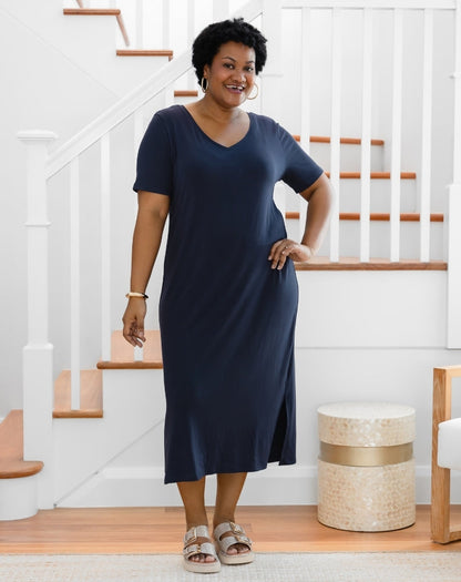 Harper Slip Dress - Navy