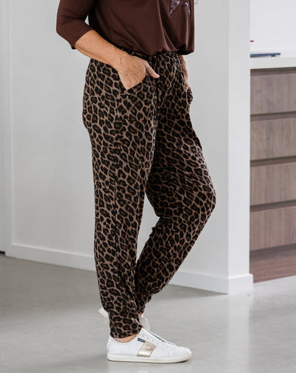 Lounge Pant - Brown Leopard