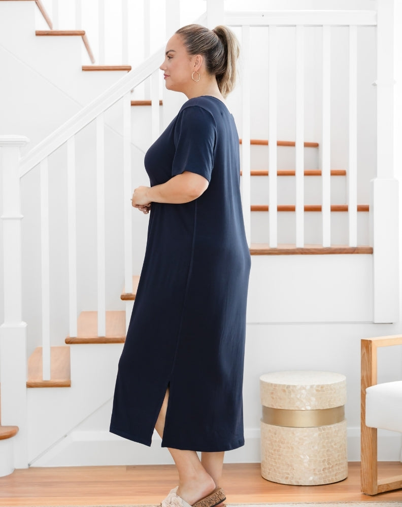 Harper Slip Dress - Navy