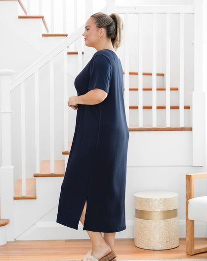 Harper Slip Dress - Navy