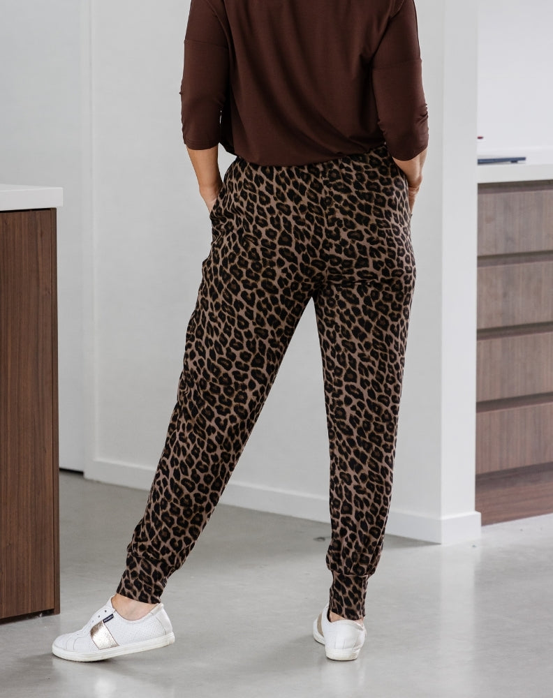 Lounge Pant - Brown Leopard