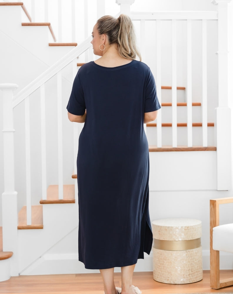 Harper Slip Dress - Navy