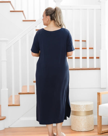 Harper Slip Dress - Navy
