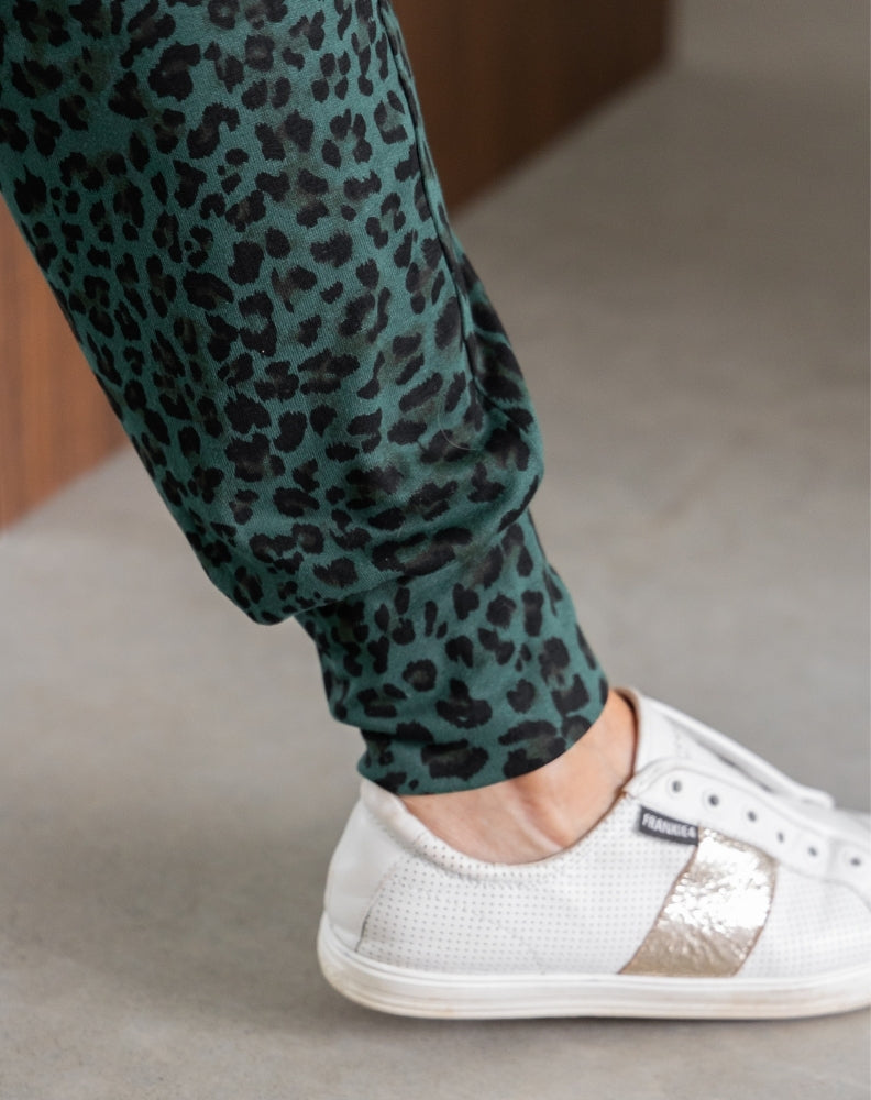 Lounge Pant - Green Leopard