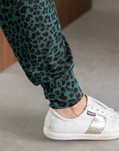Lounge Pant - Green Leopard