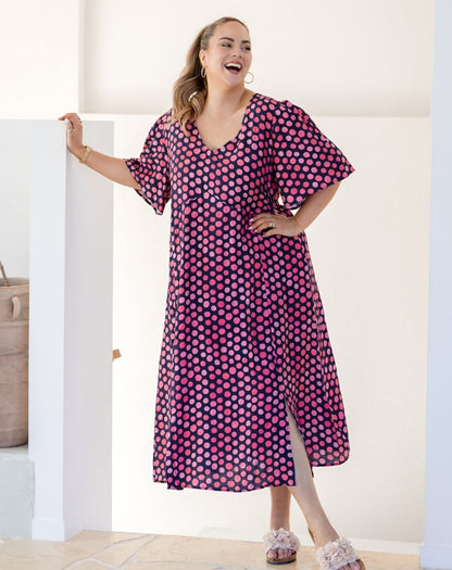 Georgia Dress - Navy Spot