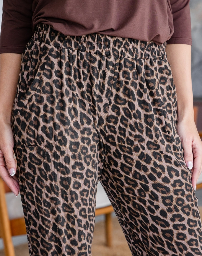 Lounge Pant - Brown Leopard