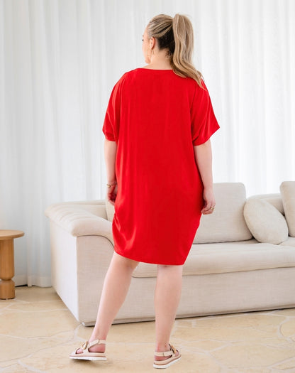 Pocket Dress - Red