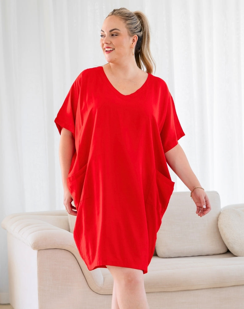 Pocket Dress - Red