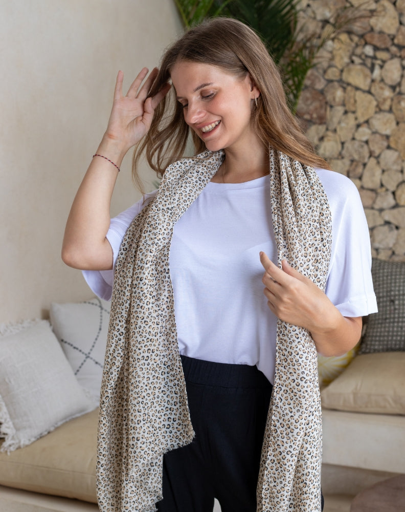 Animal Print Scarf - Small Leopard