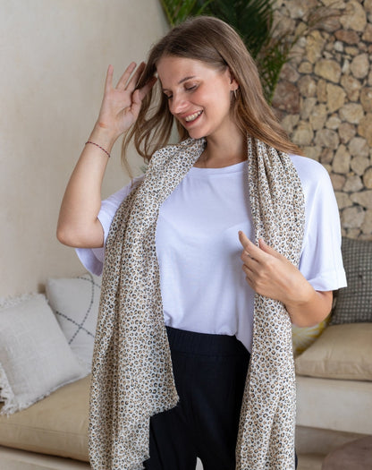 Animal Print Scarf - Small Leopard