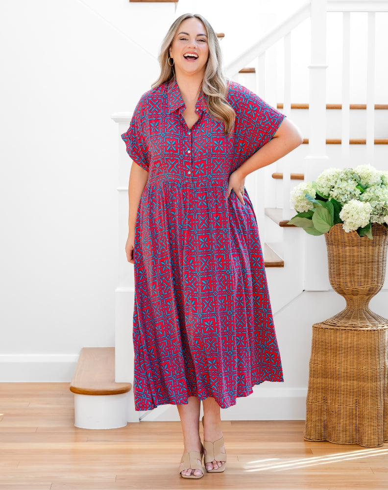 Elsie Dress - Melon Crush