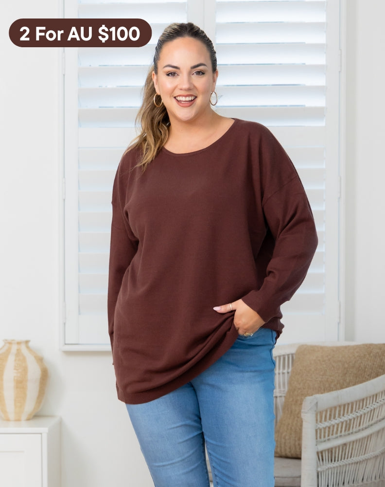 Bailey Tunic Knit - Coffee