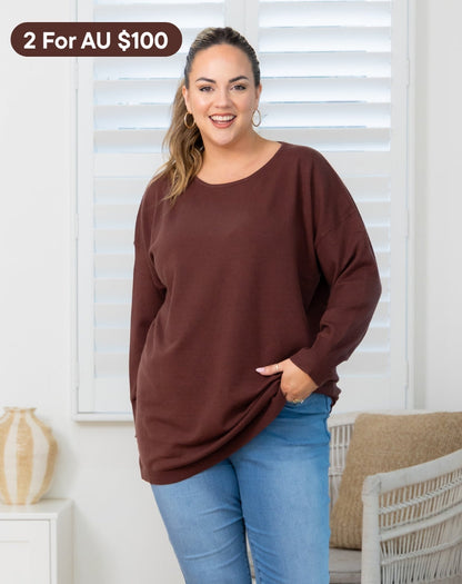 Bailey Tunic Knit - Coffee