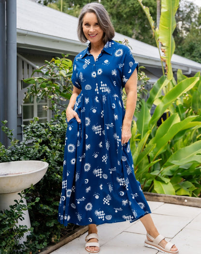 Elsie Dress - Blue Shells