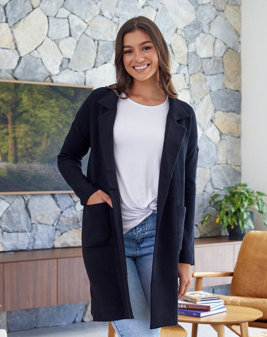 Chloe Knit Coatigan - Black