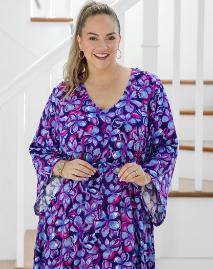 Zoe Dress With Pockets - Violet Blossom