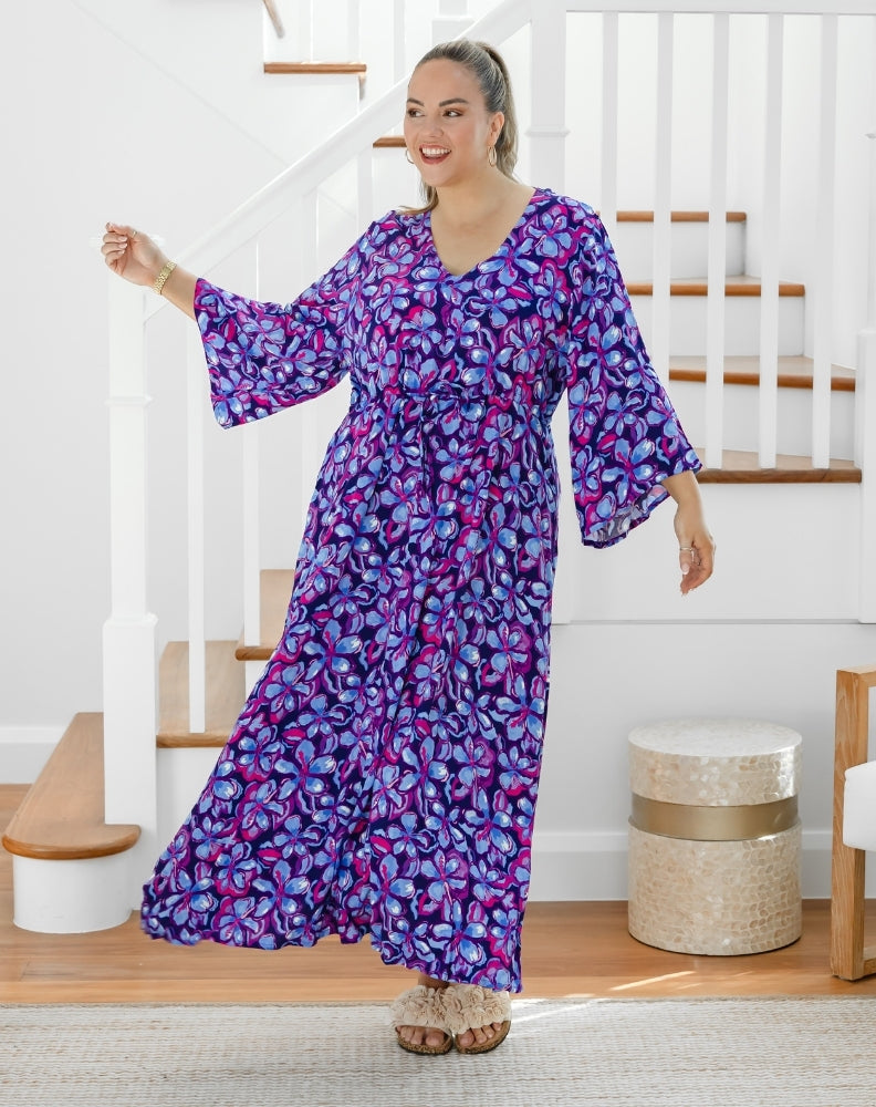 Zoe Dress With Pockets - Violet Blossom