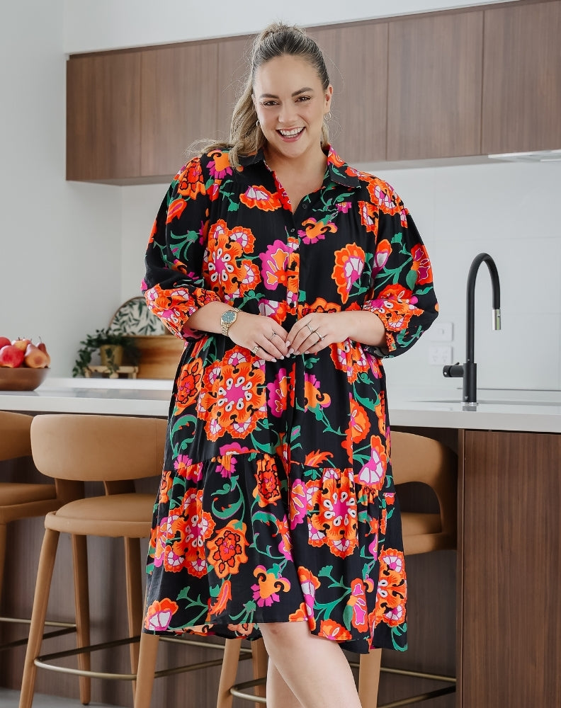 Carly Dress - Sunset Garden