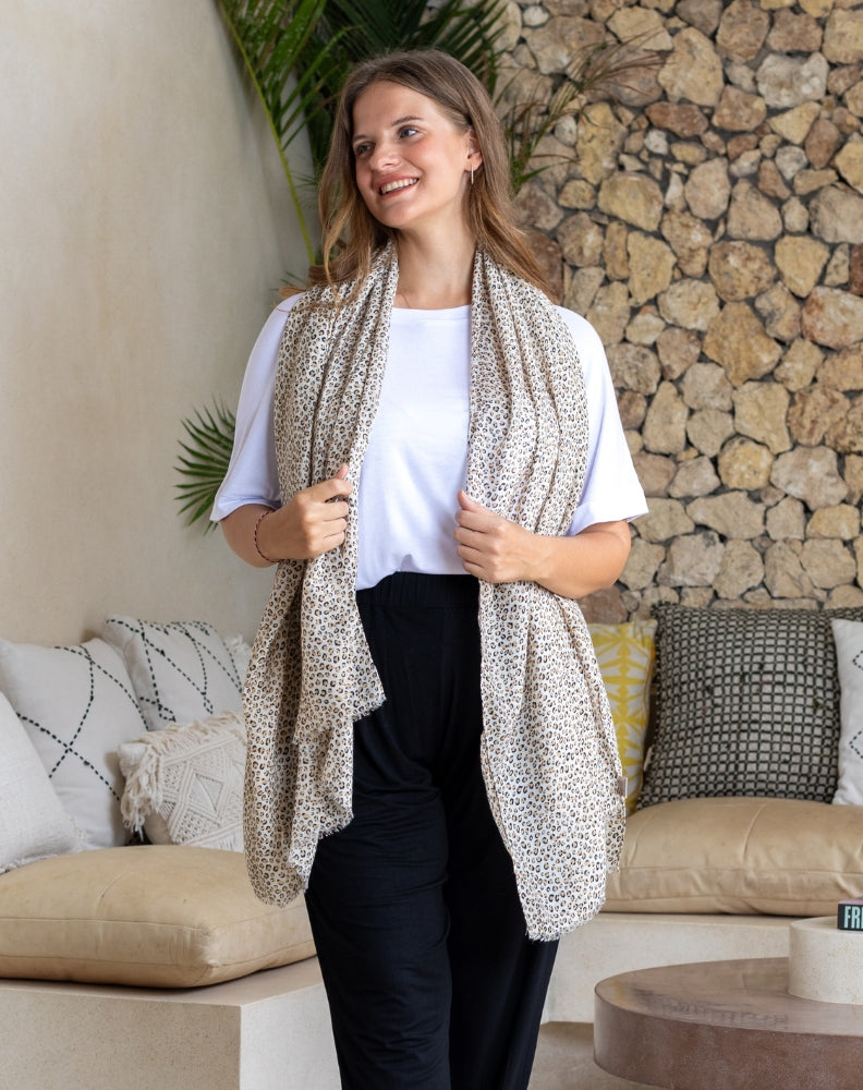 Animal Print Scarf - Small Leopard
