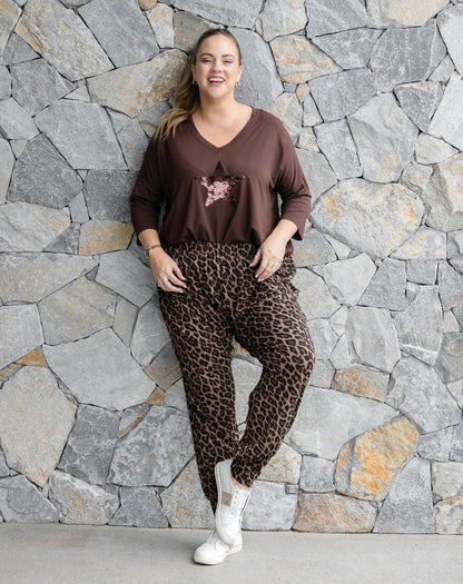 Lounge Pant - Brown Leopard