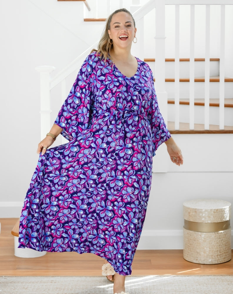 Zoe Dress With Pockets - Violet Blossom