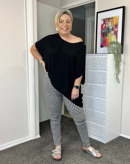 Gingham Leggings 2.0 Full Length Black & White