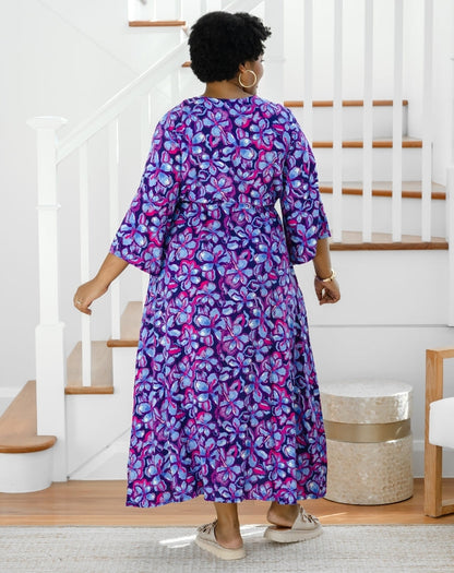 Zoe Dress With Pockets - Violet Blossom