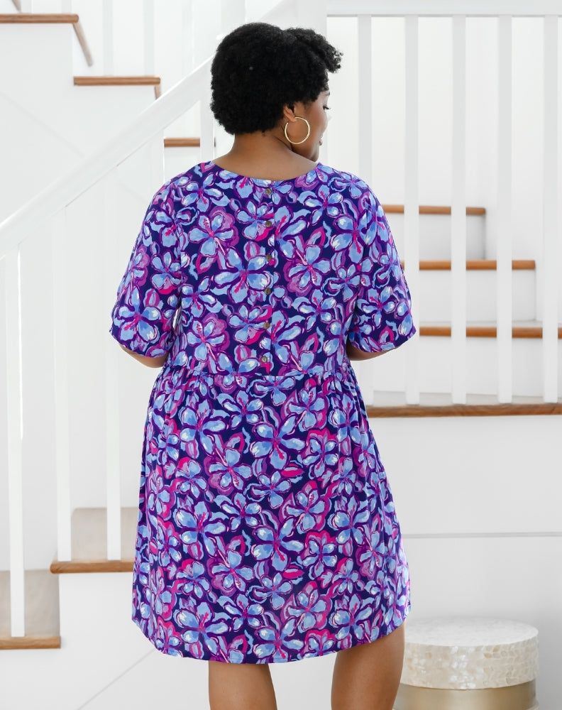 Babydoll Dress - Violet Blossom