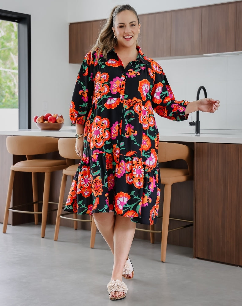 Carly Dress - Sunset Garden