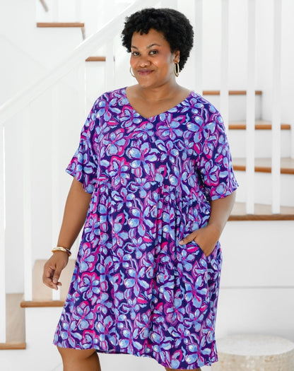 Babydoll Dress - Violet Blossom