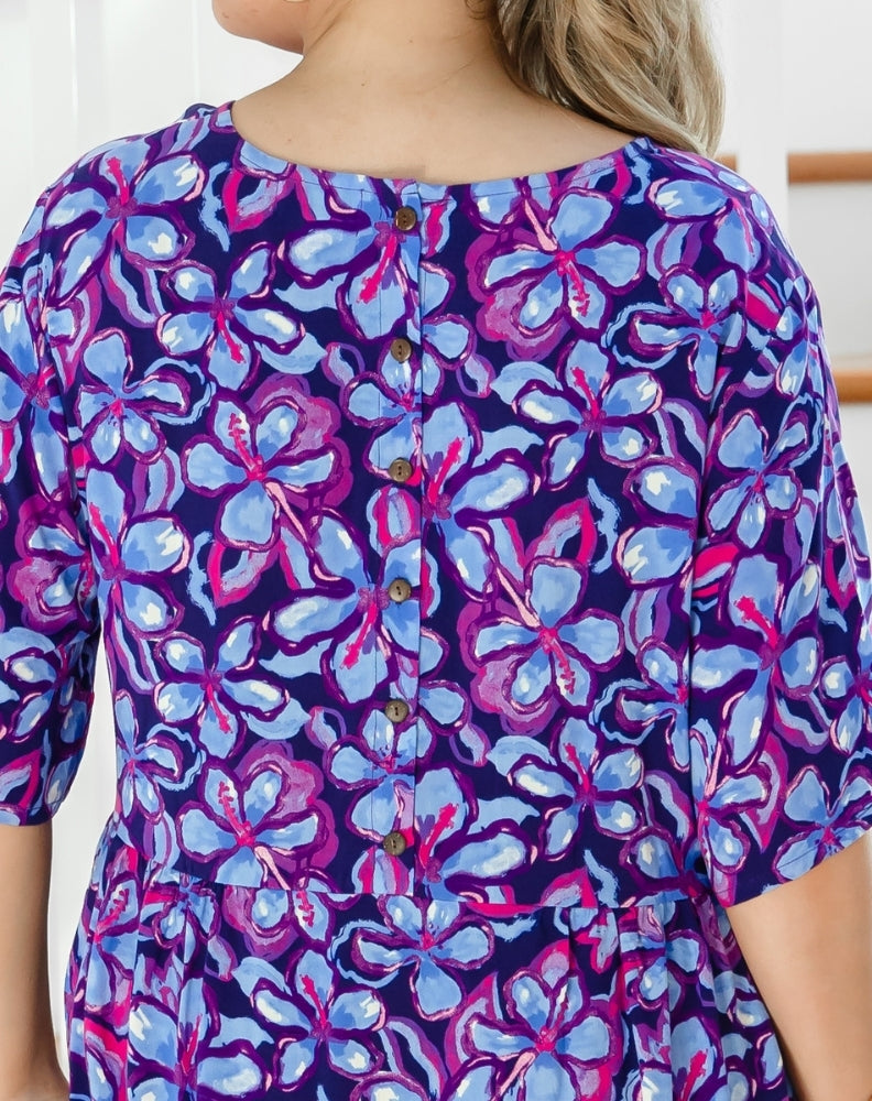 Babydoll Dress - Violet Blossom