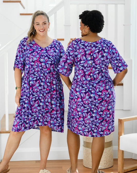 Babydoll Dress - Violet Blossom
