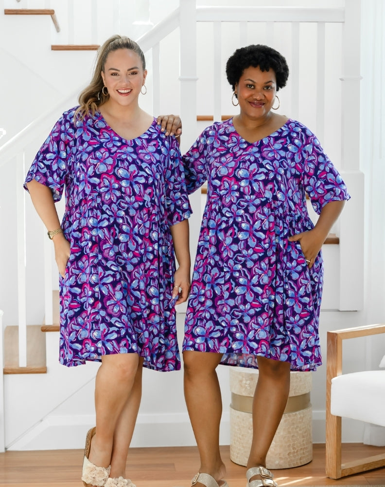 Babydoll Dress - Violet Blossom