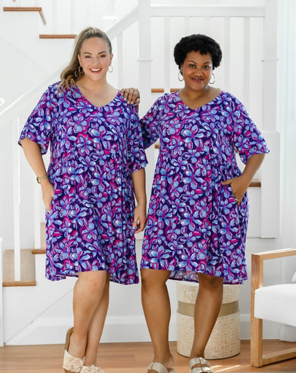 Babydoll Dress - Violet Blossom