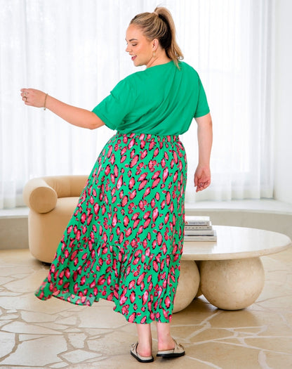 Danielle Maxi Skirt - Christmas Leopard