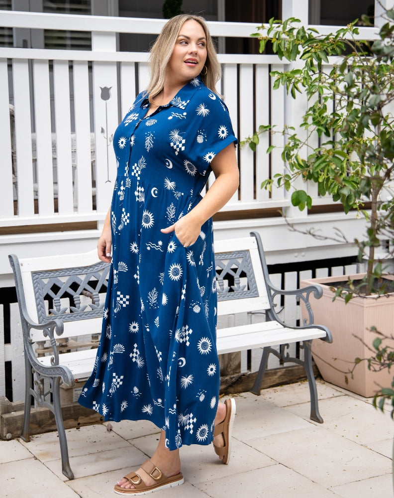Elsie Dress - Blue Shells