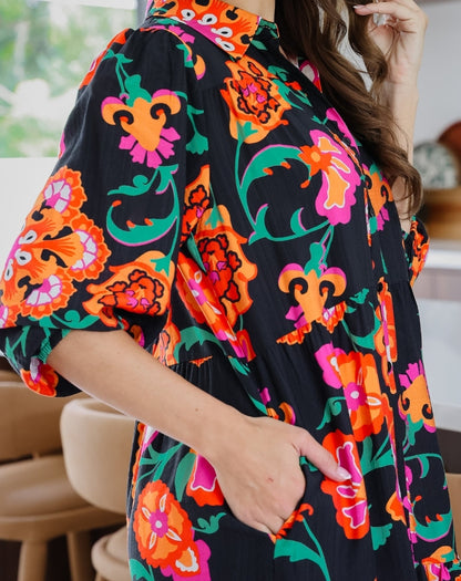 Carly Dress - Sunset Garden