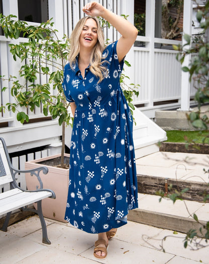 Elsie Dress - Blue Shells