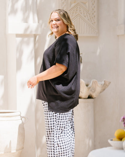 Poncho Knit - Black