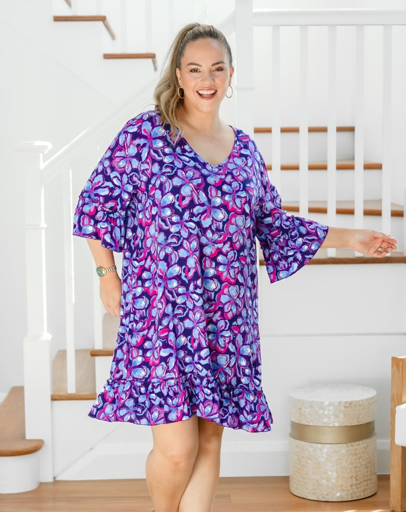 Shift Dress - Violet Blossom
